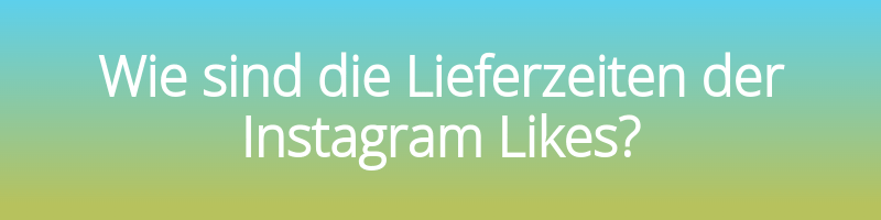 Wie sind die Lieferzeiten der Instagram Likes?