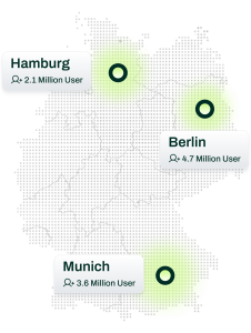 Millionen User aus Berlin, Hamburg und München nutzen Instagram